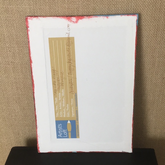 Original 5”x7”acrylic painting of pig in a blanket - Picture 3 of 8